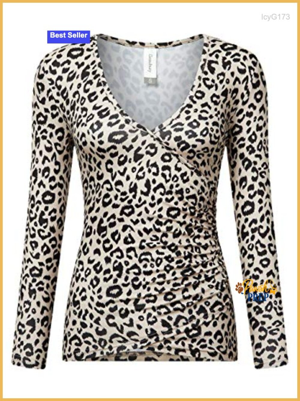Women's Deep V Neck Slim Fitted Long Sleeve Wrap Front Ruched Tee Top